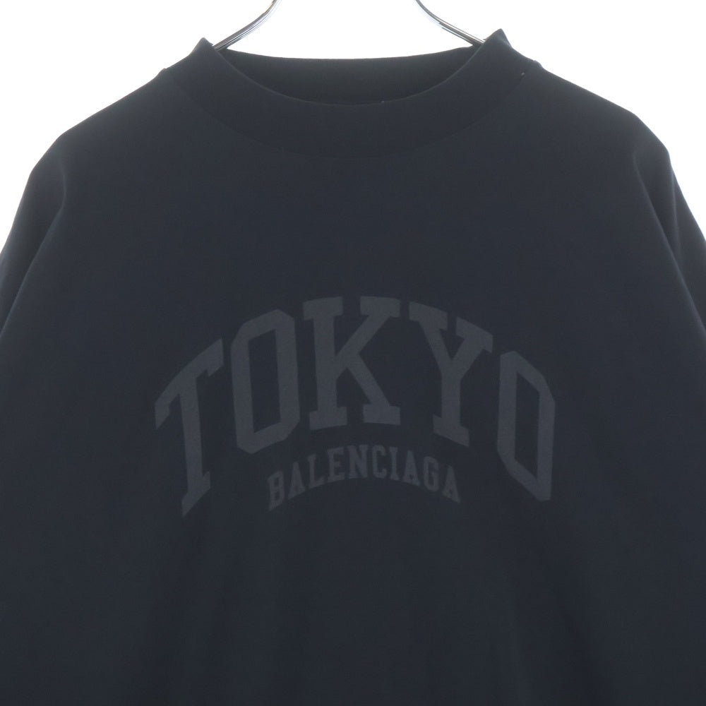 BALENCIAGA(バレンシアガ) 23SS TOKYO Logo L/S Tee フロントプリント オーバーサイズ 長袖Tシャツ ブラック 720250