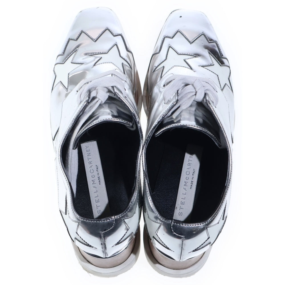 STELLA McCARTNEY(ステラマッカートニー) エリス メタリックレザー スター シャークソール 厚底 シューズ シルバー レディース