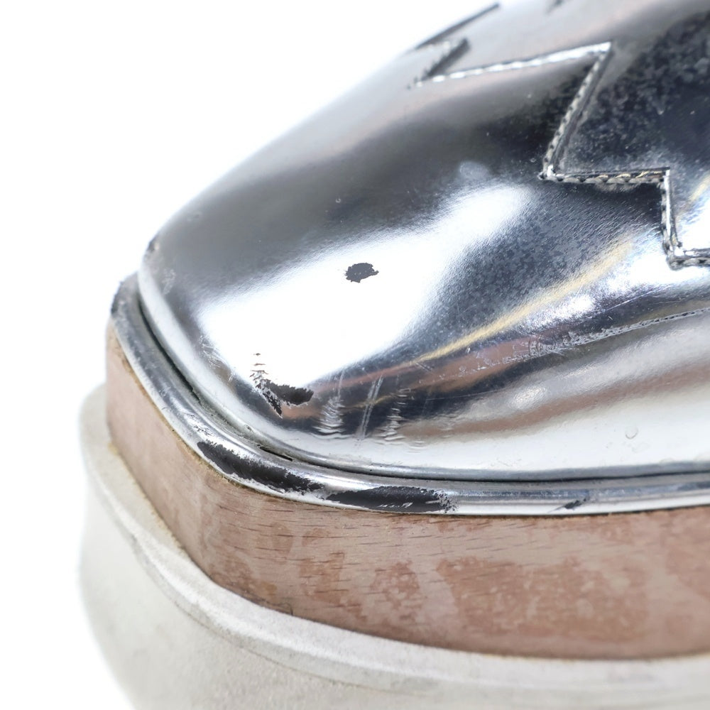 STELLA McCARTNEY(ステラマッカートニー) エリス メタリックレザー スター シャークソール 厚底 シューズ シルバー レディース