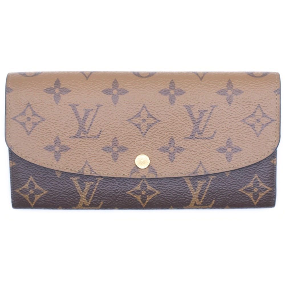 LOUIS VUITTON(ルイヴィトン) モノグラムリバース ポルトフォイユエミリー ロングウォレット カードケース 長財布 ブラウン PVCレザー M82157 ゴールド金具 レディース