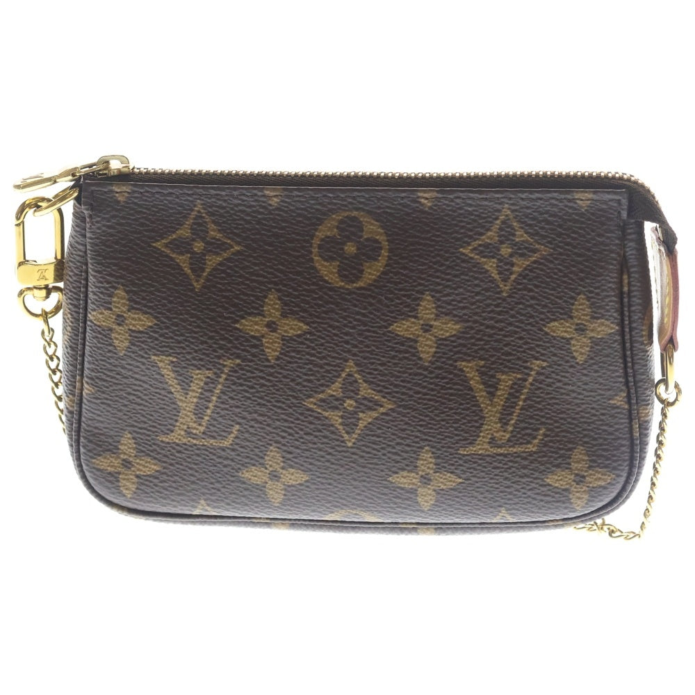 LOUIS VUITTON(ルイヴィトン) モノグラム ミニポシェットアクセソワール バッグチャーム 小物入れ ポーチ ケース ブラウン PVC M58009 ゴールド金具 レディース
