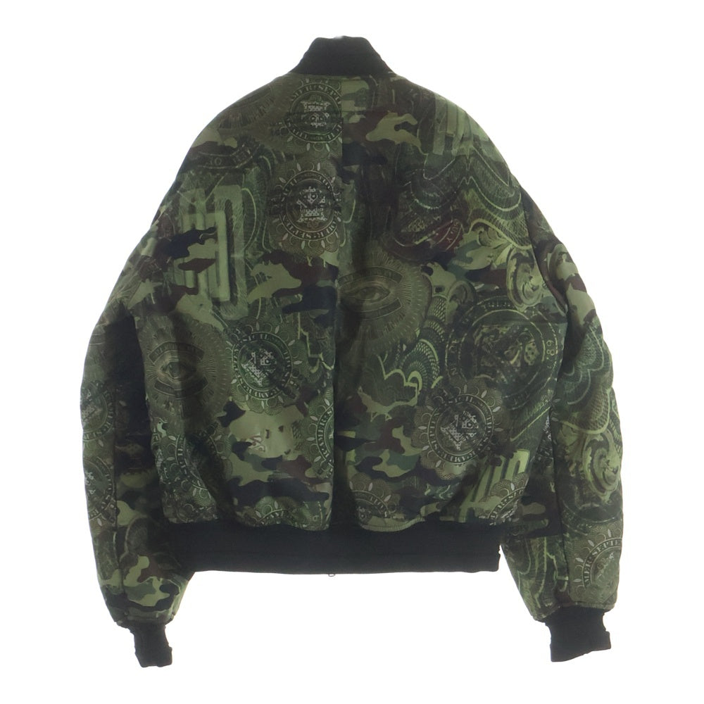 GIVENCHY(ジバンシィ) カモフラ 迷彩総柄 グラフィックプリント ジップアップ 中綿 ボンバージャケット ブルゾン カーキ 17J 0690 764