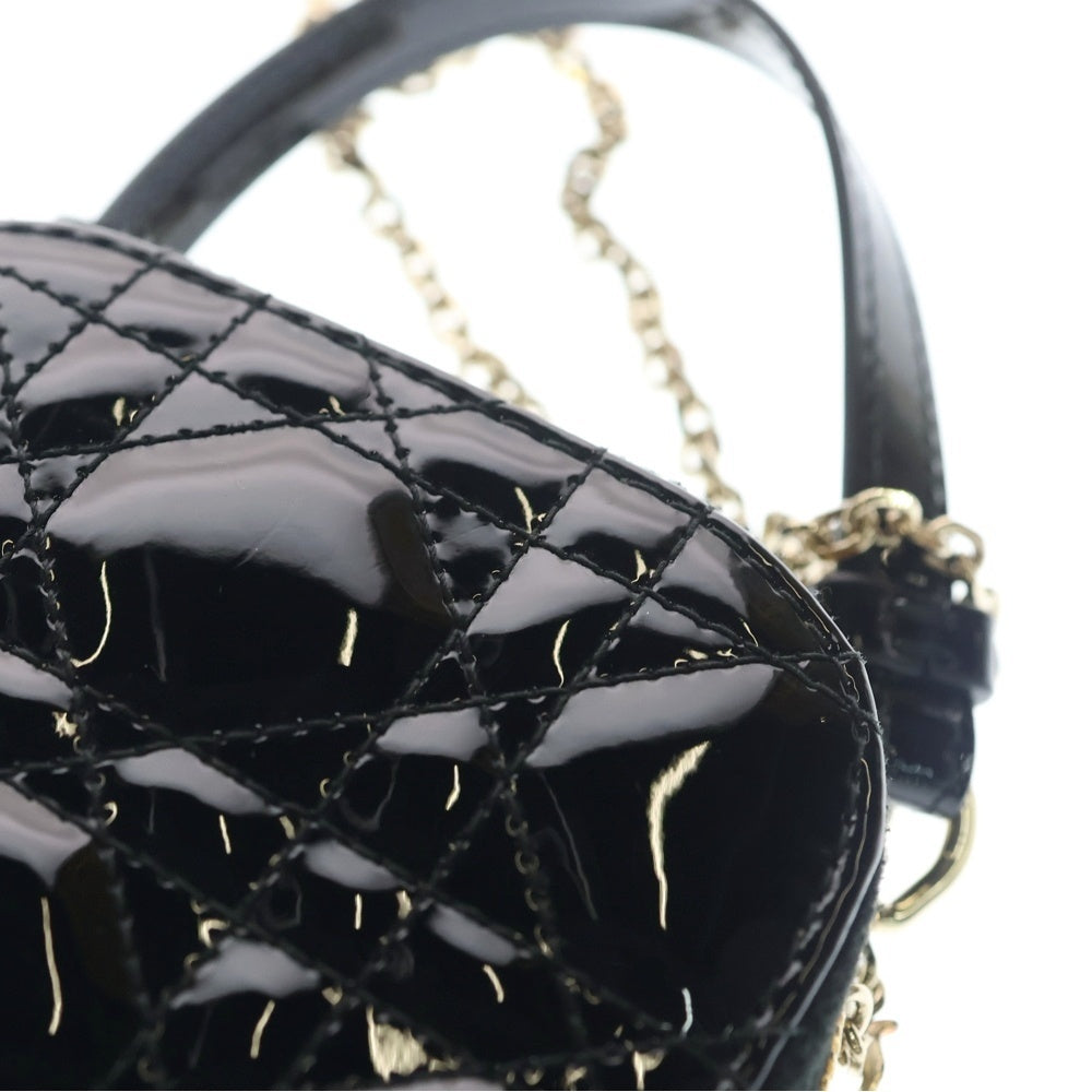 Christian Dior(クリスチャンディオール) フォンホルダー カナージュ ブラック パテントレザー レディース