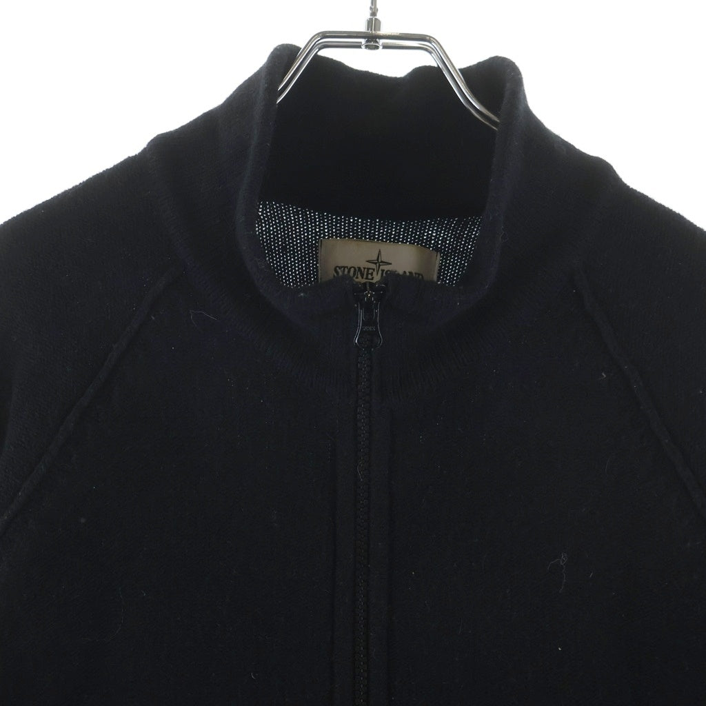 STONE ISLAND(ストーンアイランド) フロントジップ ドライバーズニット ブラック #XL