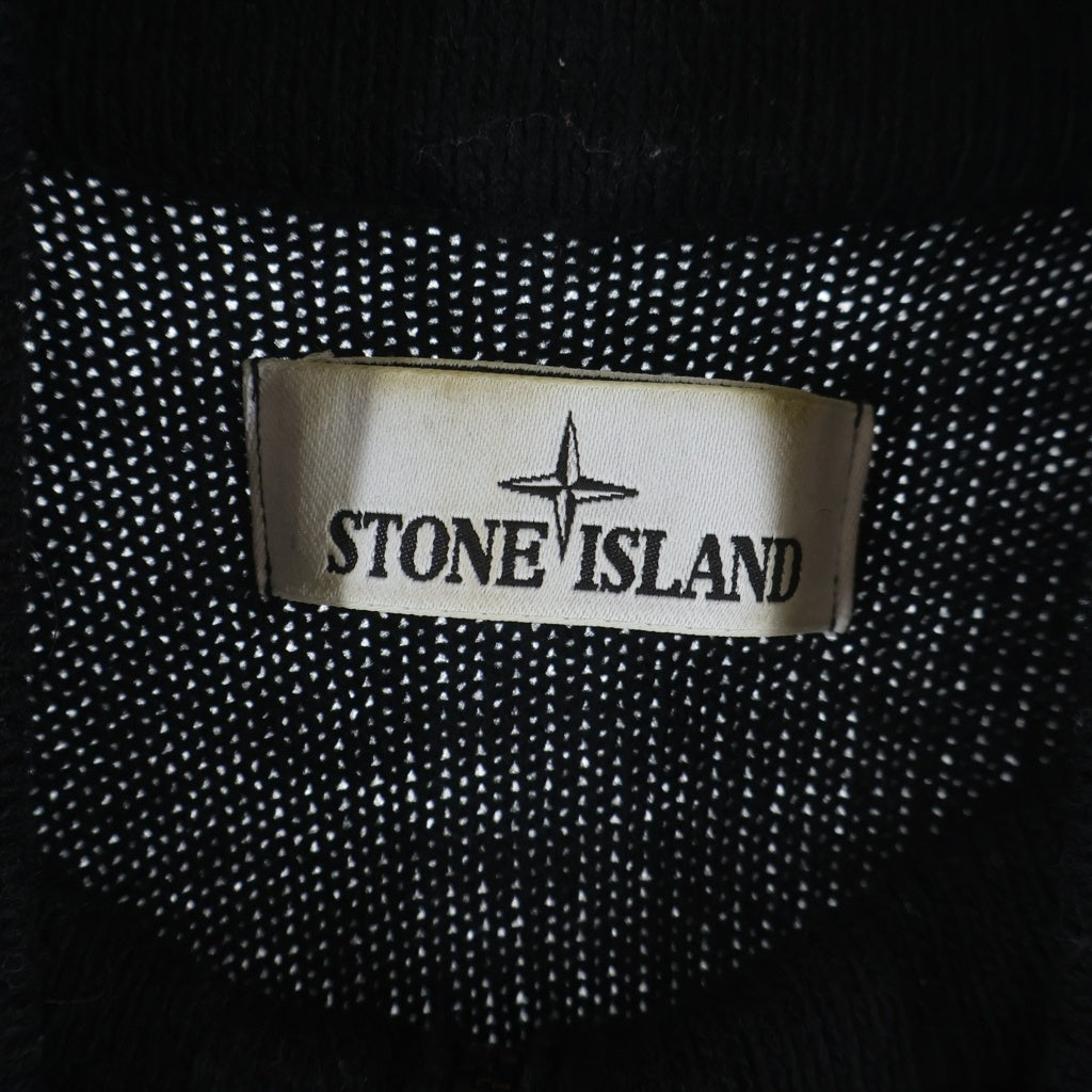 STONE ISLAND(ストーンアイランド) フロントジップ ドライバーズニット ブラック #XL