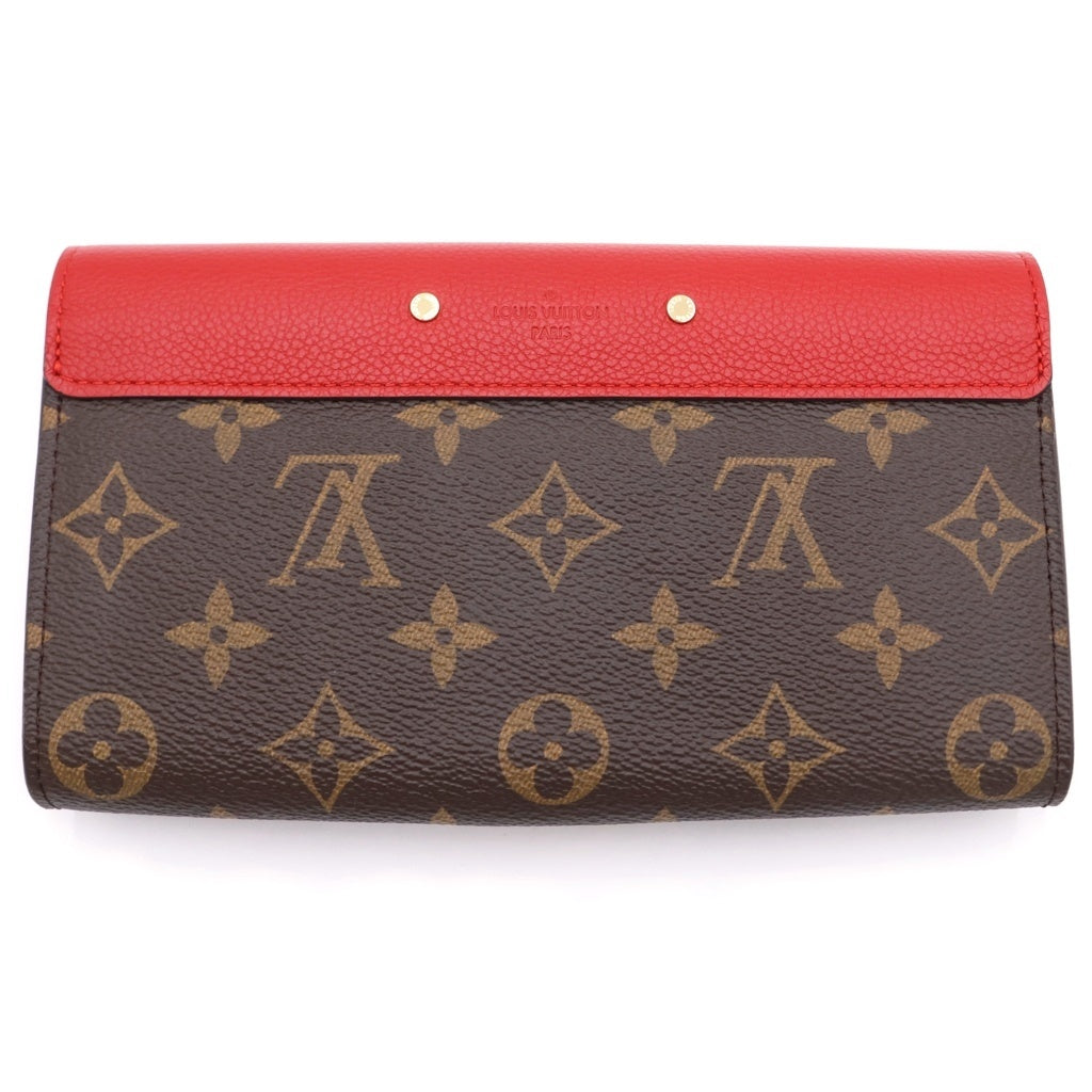 LOUIS VUITTON(ルイヴィトン) モノグラム ポルトフォイユ パラス ブラウン×レッド 長財布 M58414