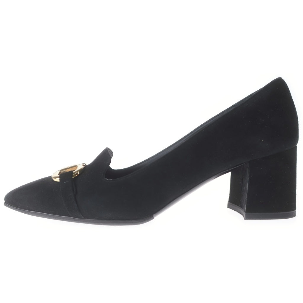 FERRAGAMO(フェラガモ) ハイヒール ブラック スエード #6 1/2 レディース
