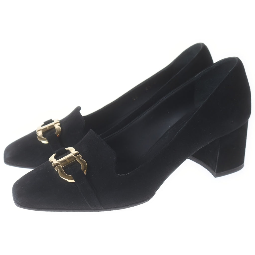 FERRAGAMO(フェラガモ) ハイヒール ブラック スエード #6 1/2 レディース