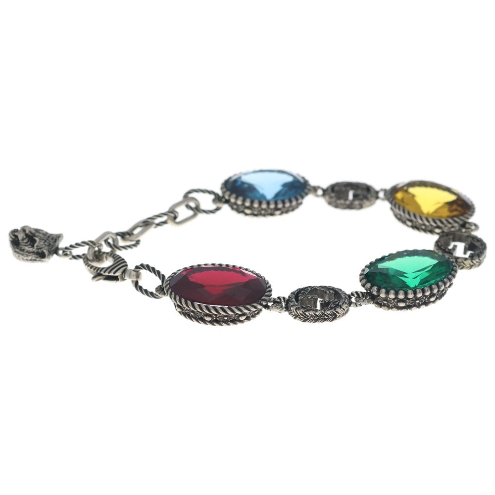 GUCCI(グッチ) インターロッキングG マルチストーン ブレスレット シルバー 925 レディース