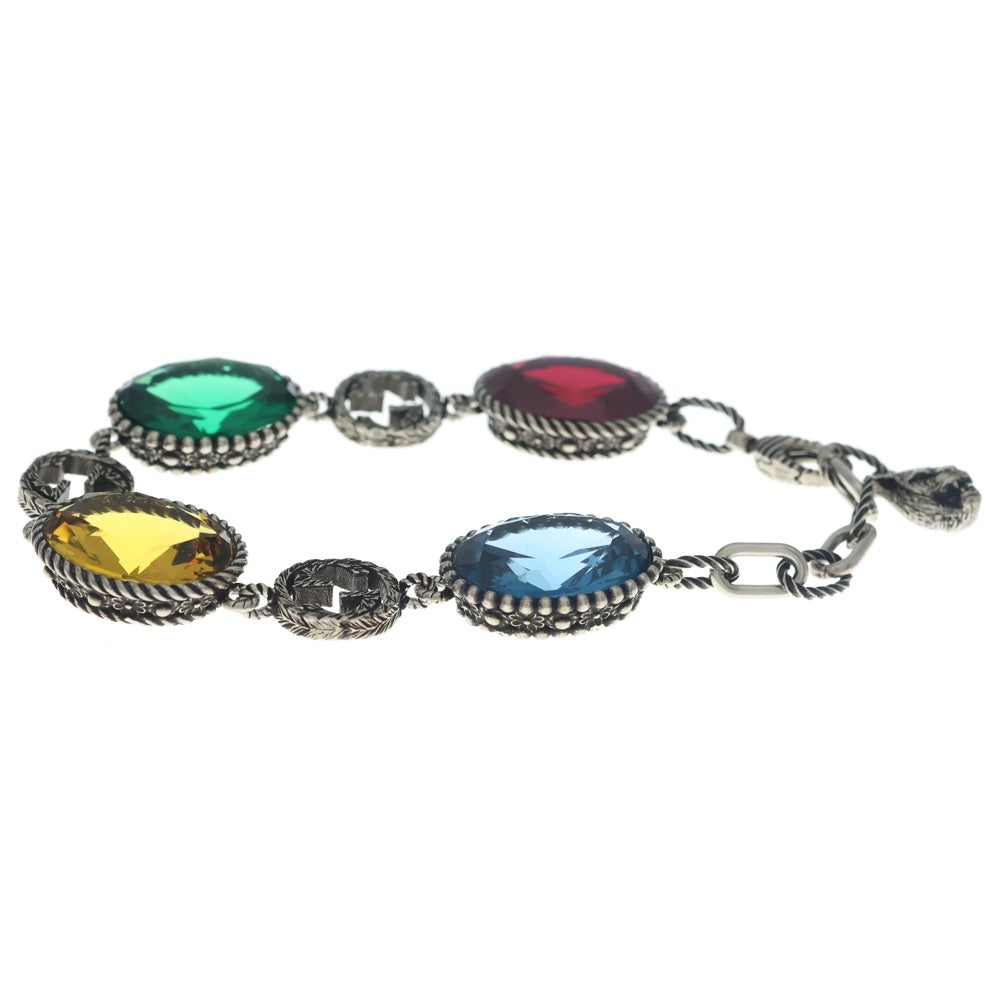 GUCCI(グッチ) インターロッキングG マルチストーン ブレスレット シルバー 925 レディース