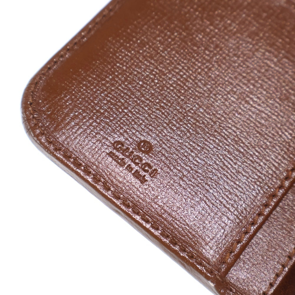 GUCCI(グッチ) GGスプリーム PVC×レザー iPhoneケース ブラウン 760185 15PRO レディース