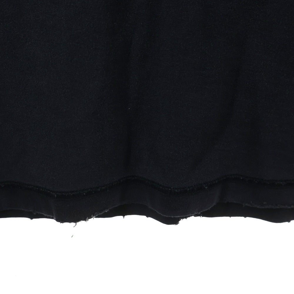 BALENCIAGA(バレンシアガ) ダメージ加工 ワッペンロゴ オーバーサイズ 半袖Tシャツ ワンピース ブラック レディース 793840