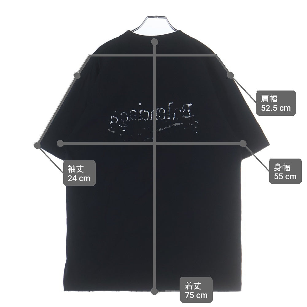 BALENCIAGA(バレンシアガ) 23AW キャンペーンロゴプリント クルーネック 半袖Tシャツ カットソー ブラック 641655 レディース