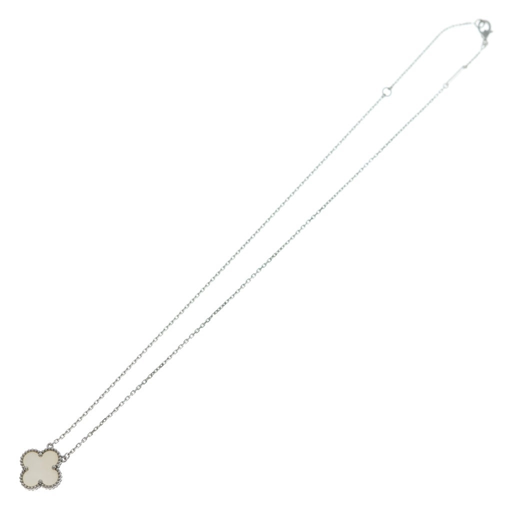 Van Cleef & Arpels(ヴァンクリーフアンドアーペル) ヴィンテージアルハンブラ マザーオブパール ネックレス K18WG ホワイトゴールド VCARF48700 レディース