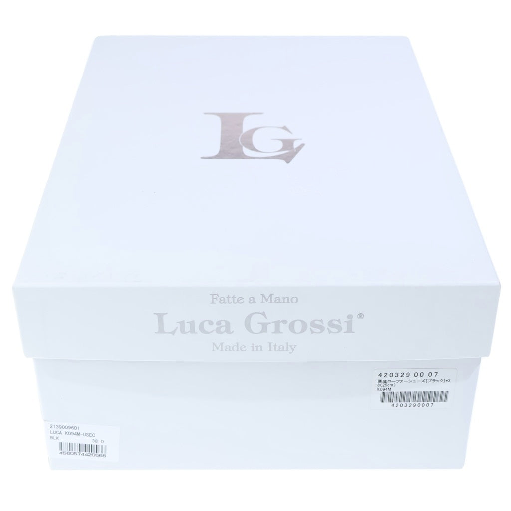 LUCA GROSSI(ルカグロッシ) パテントレザー コイン ペニーローファー ローカットシューズ ブラック レディース