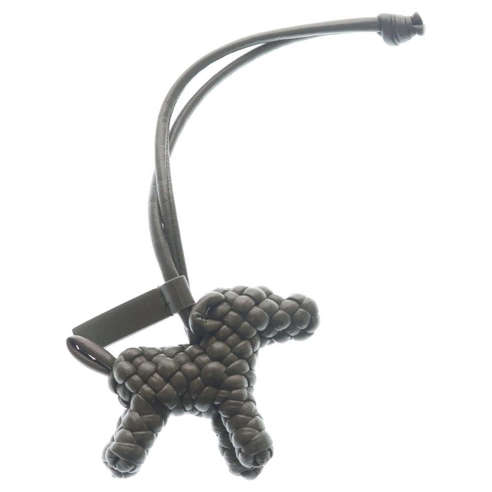 BOTTEGA VENETA(ボッテガヴェネタ) イントレチャート ドッグ バッグチャーム ストラップ カーキグリーン レザー レディース