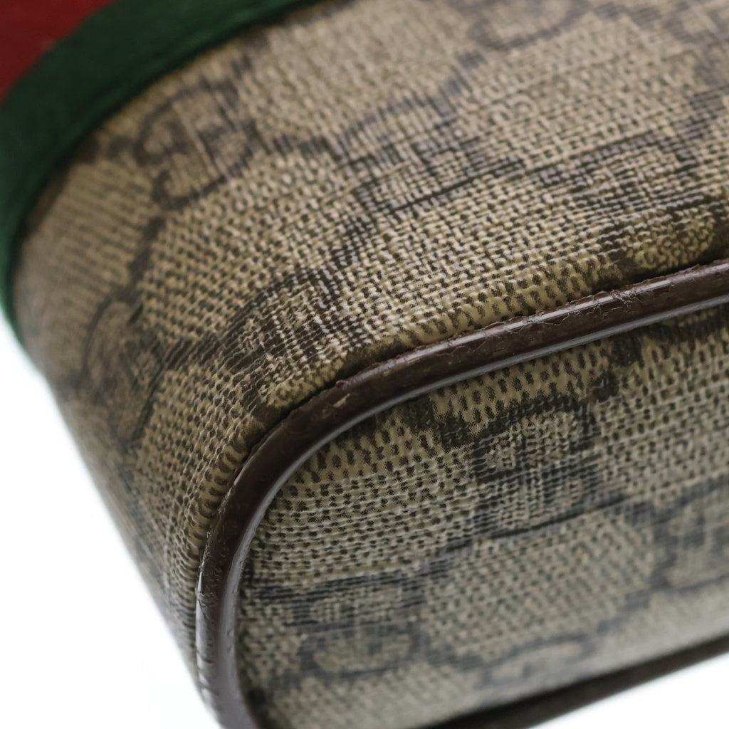 GUCCI(グッチ) GGスプリーム オフディア ショルダーバッグ ブラウン PVCレザー 598127 レディース