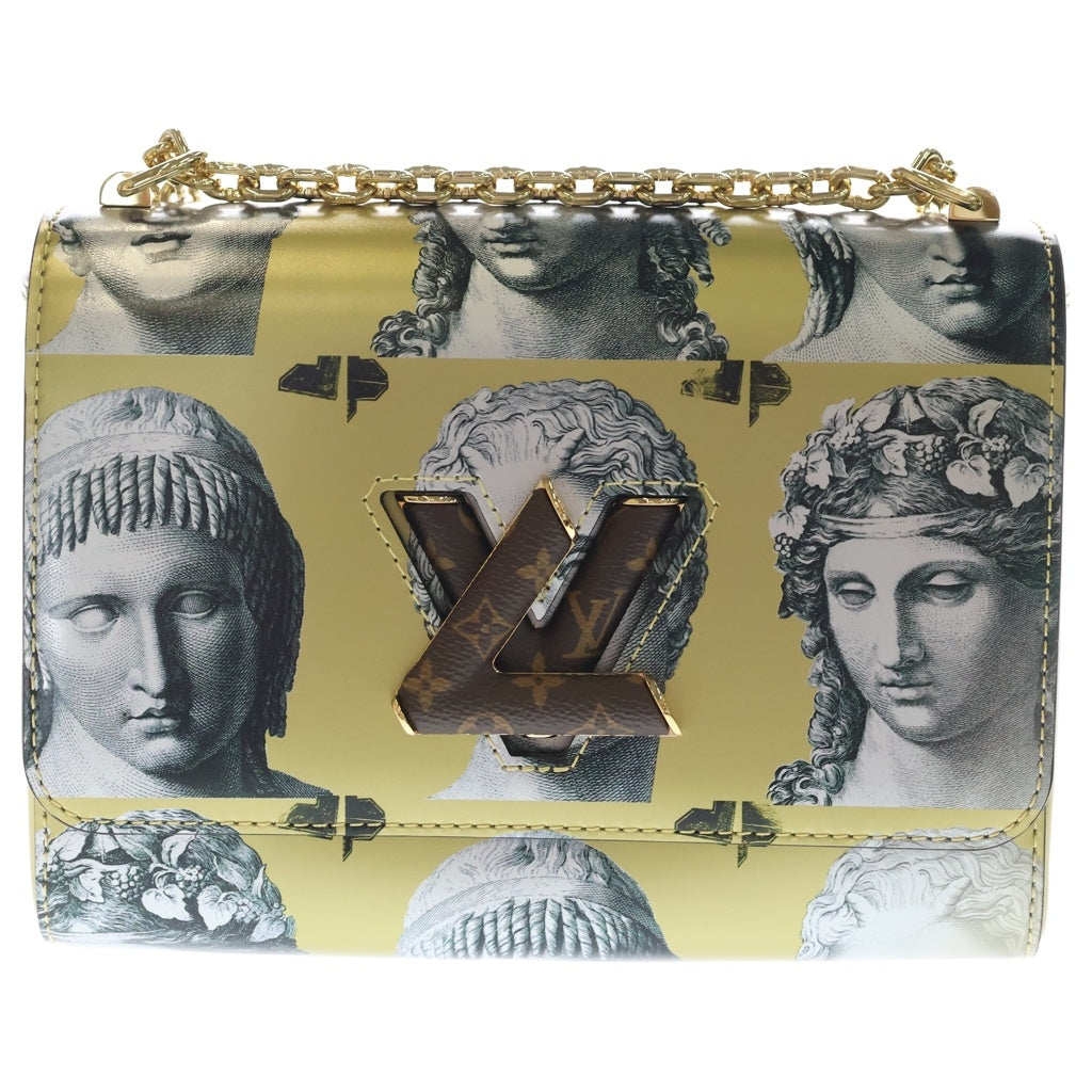 LOUIS VUITTON(ルイヴィトン) ルイ・ヴィトン×フォルナセッティ コレクション モノグラム ツイストMM ショルダーバッグ チェーンバッグ イエロー×ブラウン レザー M59137 ゴールド金具 レディース
