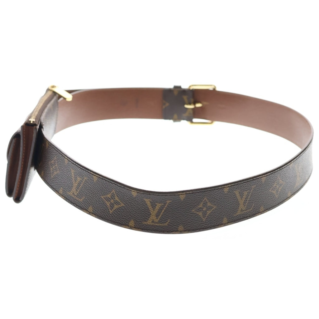 LOUIS VUITTON(ルイヴィトン) モノグラム サンチュール ポシェット デュオ ボディバッグ ウエストポーチ ブラウン PVCレザー 95/38 M9836 ゴールド金具 レディース