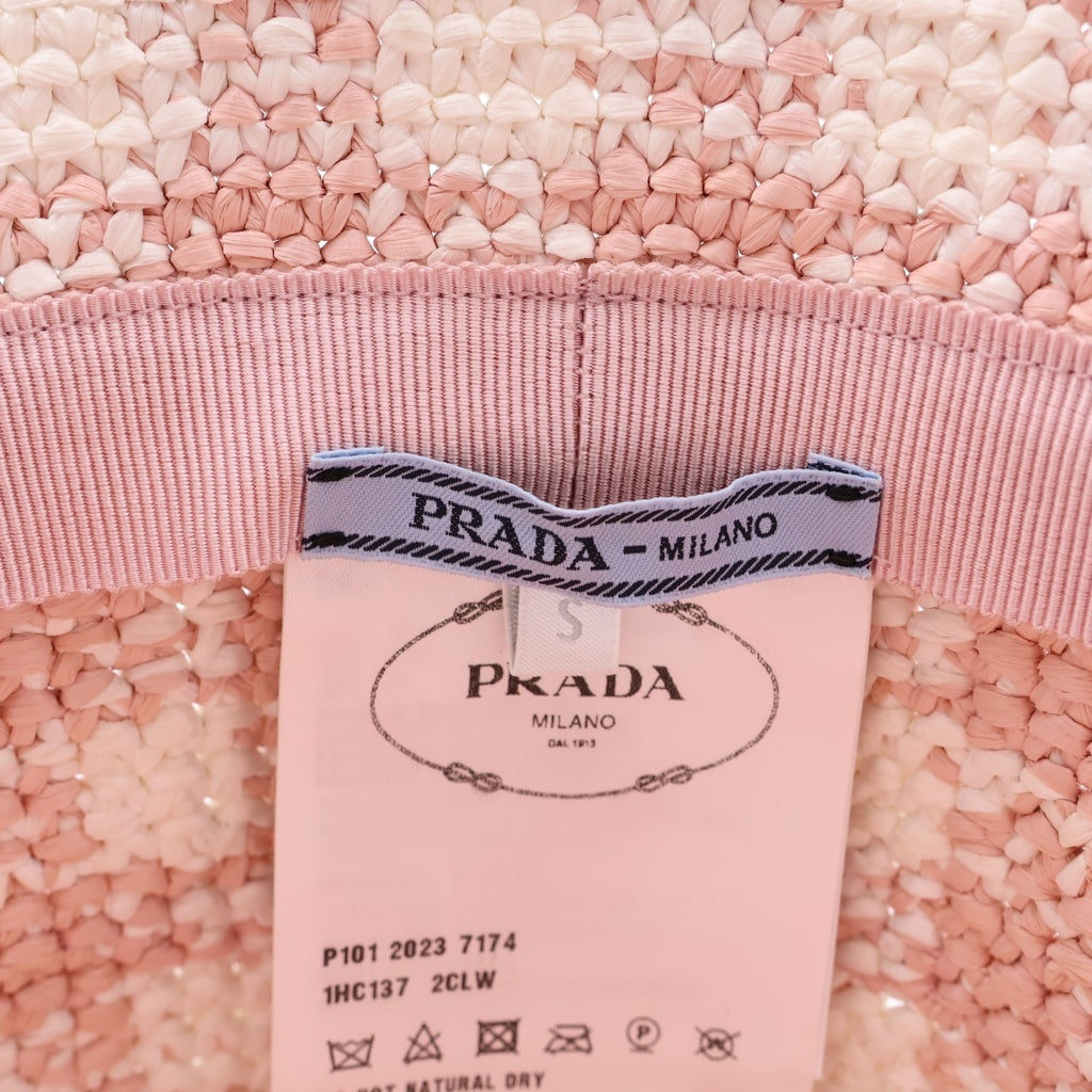 PRADA(プラダ) クロシェバケットハット #S ライトピンク 1HC137 レディース