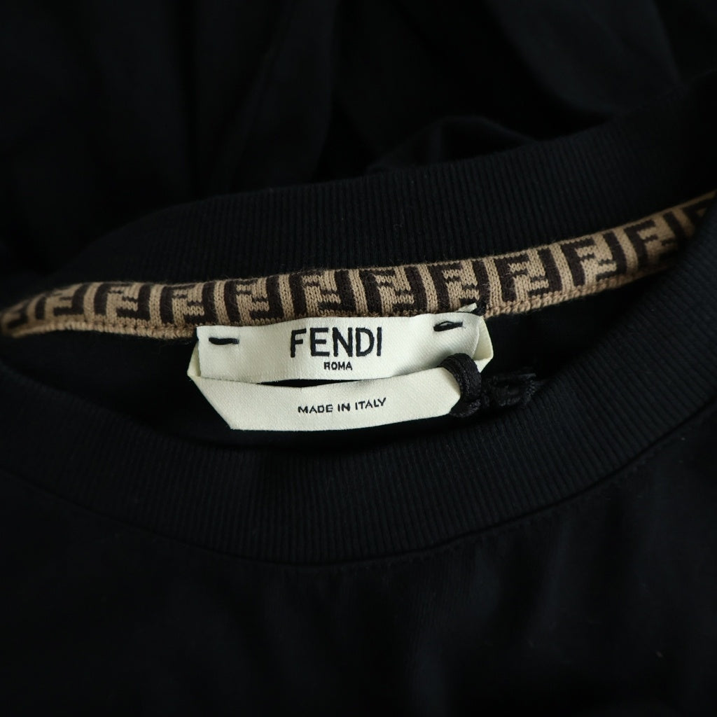 FENDI(フェンディ) フロント刺繍シャツワンピース ブラック #M レディース