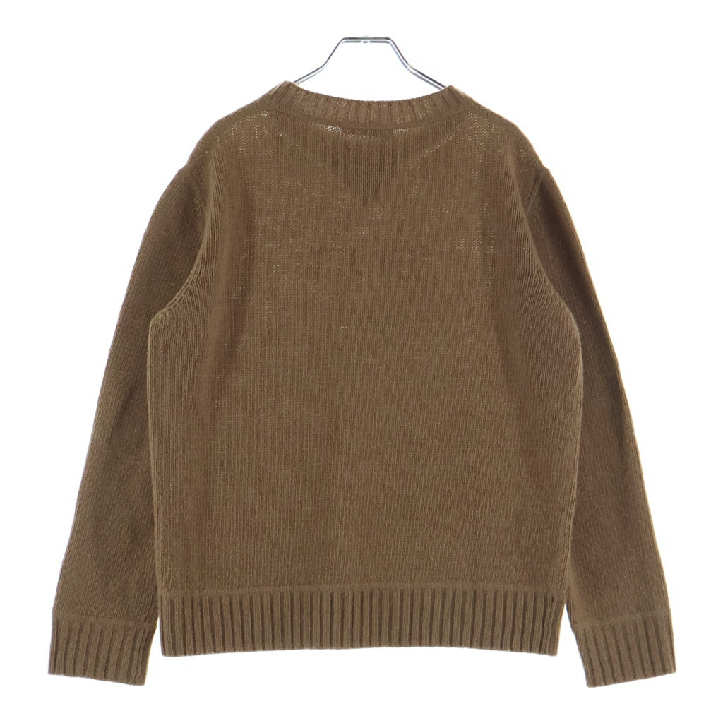 PRADA(プラダ) ロゴ カシミヤ/ウール クルーネック セーター ブラウン P24G1V レディース