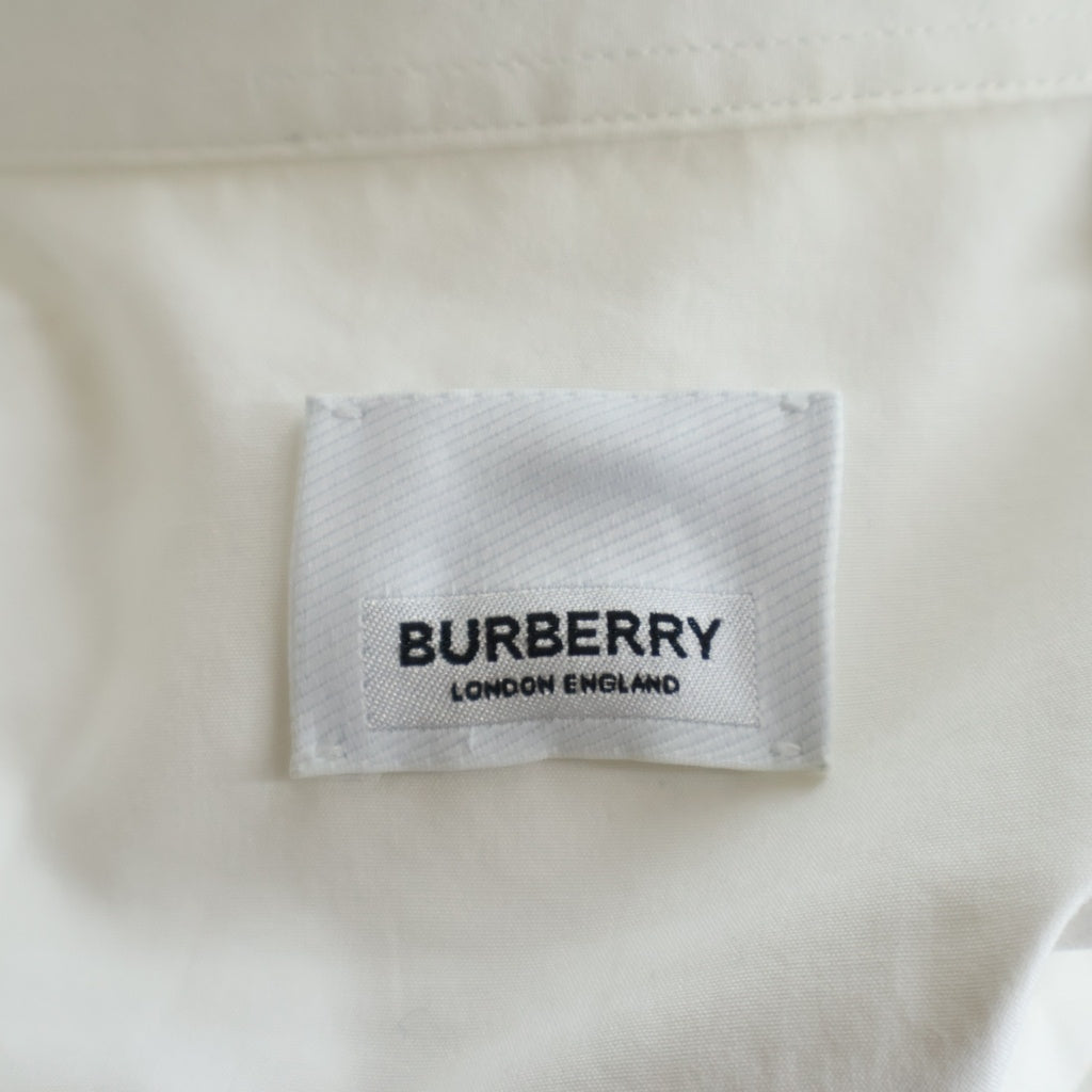 BURBERRY(バーバリー) ロゴエンブロイダリー ドレス 長袖シャツ コットン ホワイト 8028558