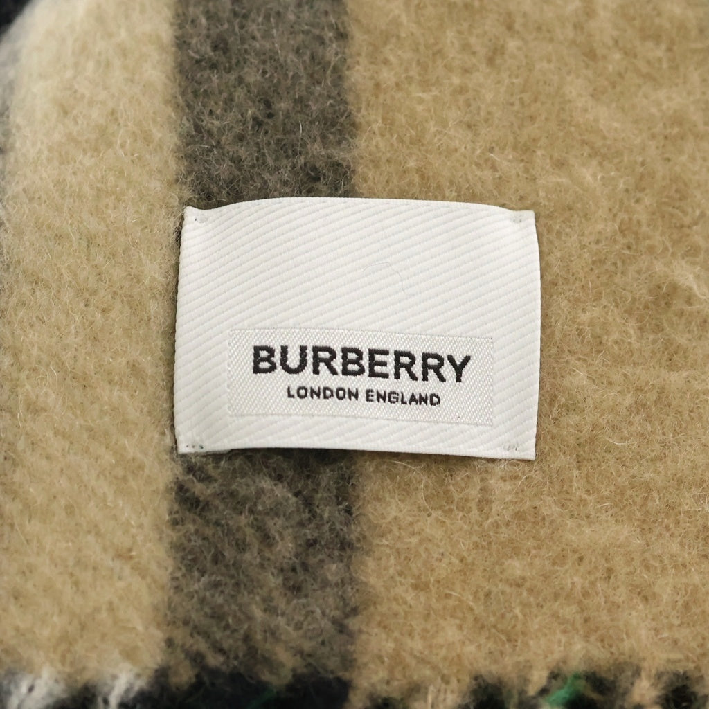BURBERRY(バーバリー) ノヴァチェック ストール マフラー イタリア製 ウール チェック ブラウン