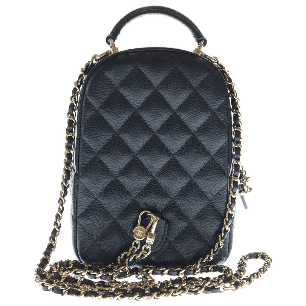 CHANEL(シャネル) マトラッセ チェーン ミニ バッグパック リュック ブラック キャビアスキン ゴールド金具 AP3753 レディース