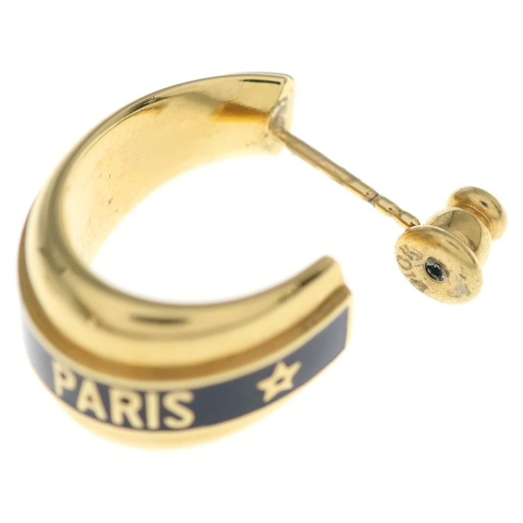 Christian Dior(クリスチャンディオール) CODE ロゴ フープ ピアス GP ゴールド/ブラック レディース