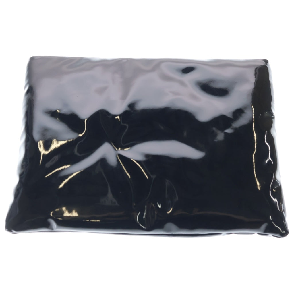 SAINT LAURENT PARIS(サンローランパリ) ラージ パフィーポーチ クラッチバッグ セカンドバッグ ケース ブラック パテント 779526 ブラック金具 レディース