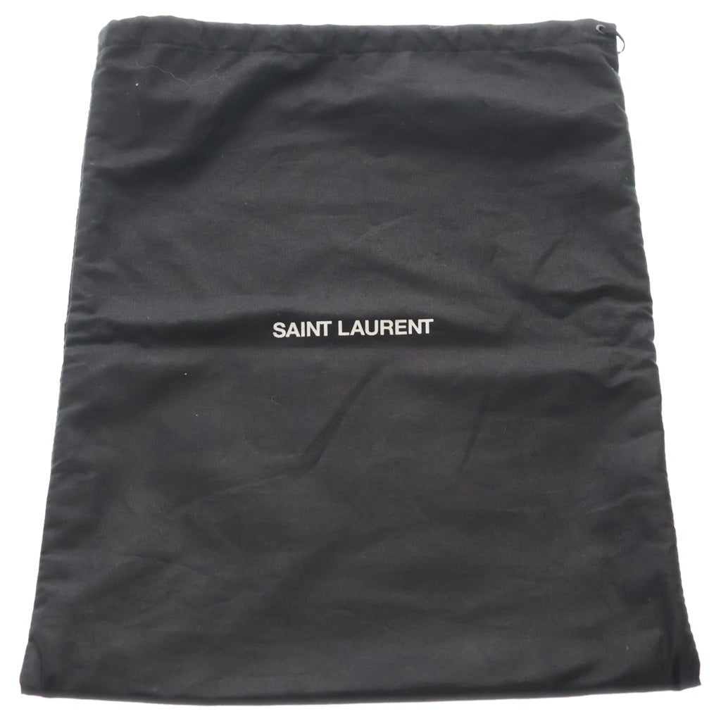 SAINT LAURENT PARIS(サンローランパリ) YSLモノグラム クラッチバッグ セカンドバッグ ブラック レザー 647154 シルバー金具 レディース