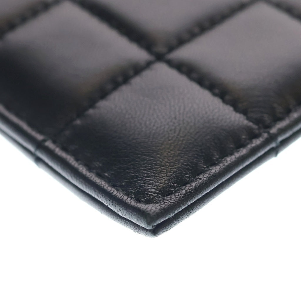 SAINT LAURENT PARIS(サンローランパリ) マトラッセ カレ クラッチバッグ セカンドバッグ ケース ポーチ ブラック レザー 758196 シルバー金具 レディース