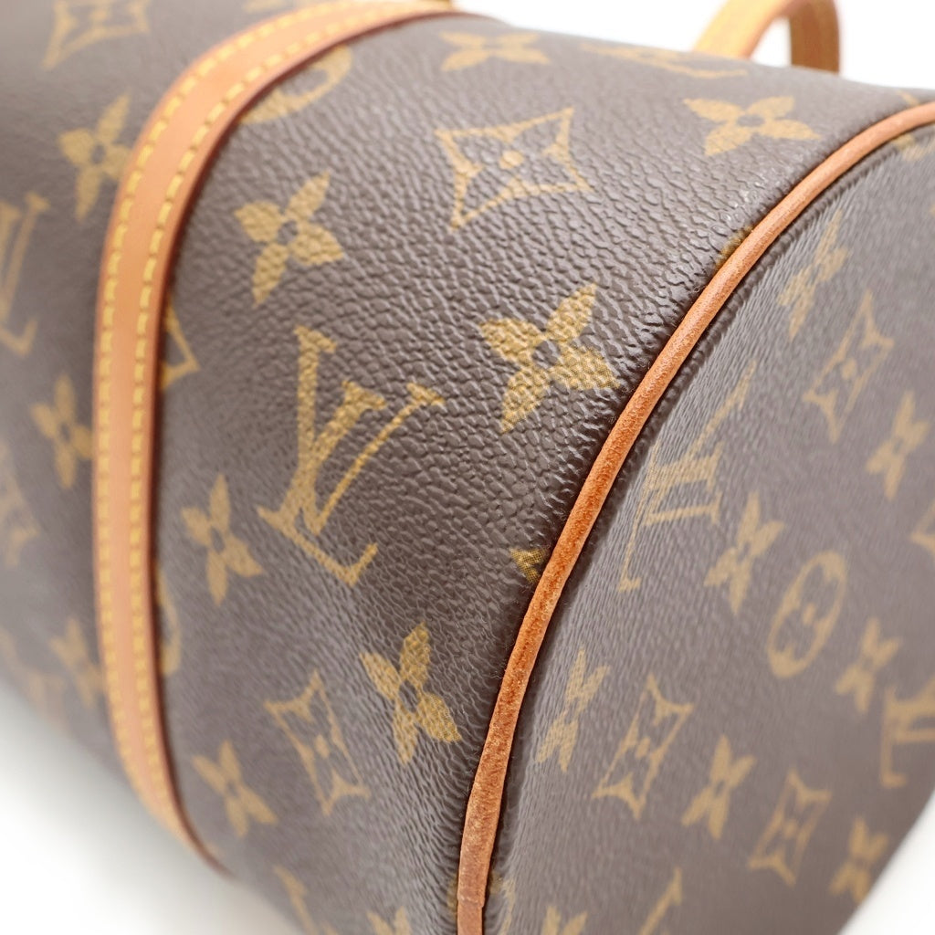 LOUIS VUITTON(ルイヴィトン) モノグラム パピヨン30 ハンドバッグ ボストンバッグ ブラウン レザー×PVC M51385 ゴールド金具