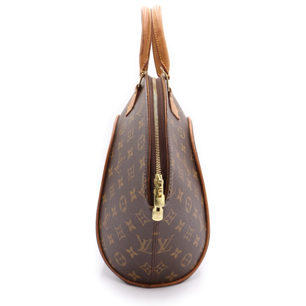LOUIS VUITTON(ルイヴィトン) モノグラム エリプスMM ハンドバッグ ブラウン レザー×PVC M51126 ゴールド金具 レディース