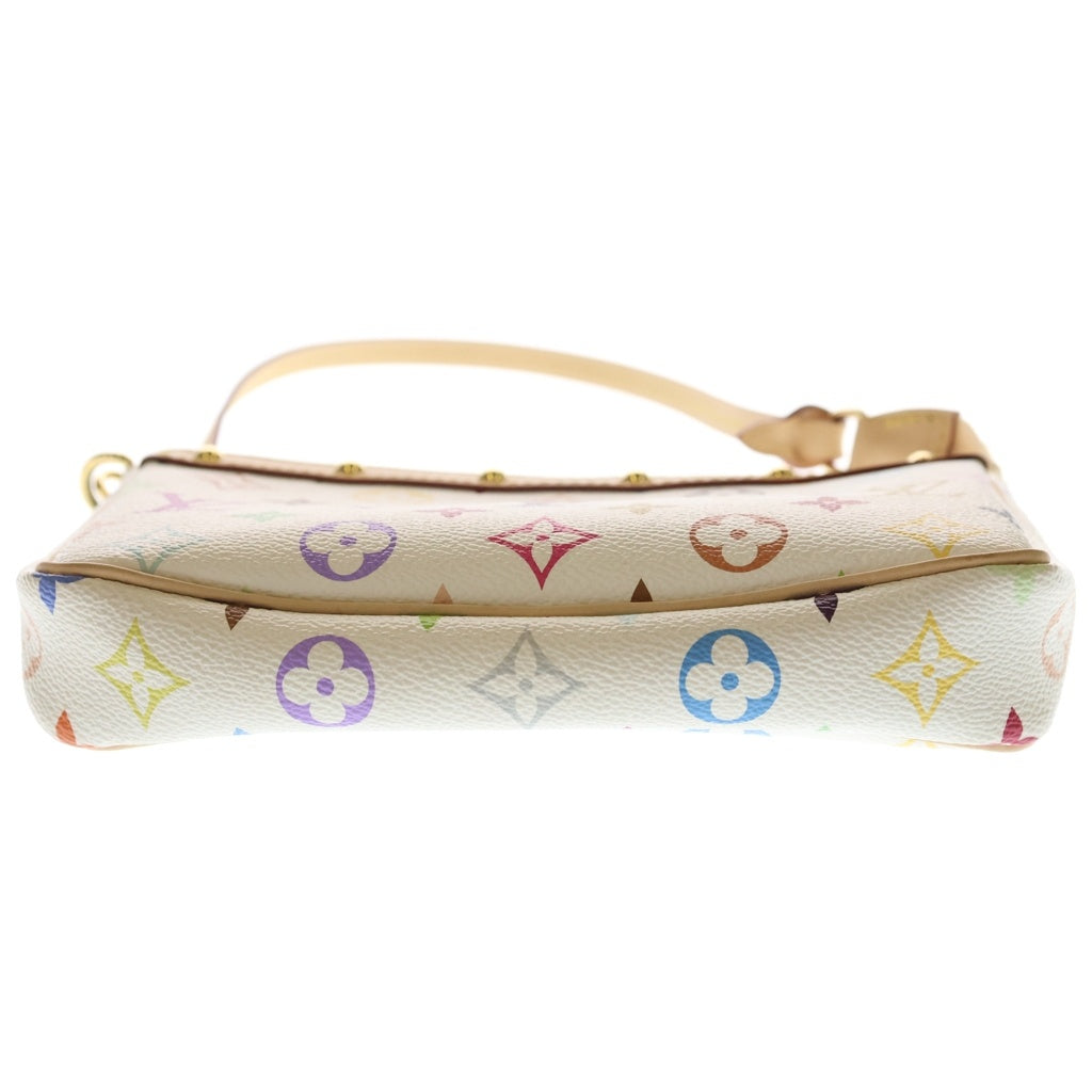 LOUIS VUITTON(ルイヴィトン) LV×TM モノグラムマルチカラー ポシェット・アクセソワール 2WAYバッグ ハンドバッグ ショルダーバッグ ホワイト×ブラウン レザー×PVC M13404 ゴールド金具 レディース