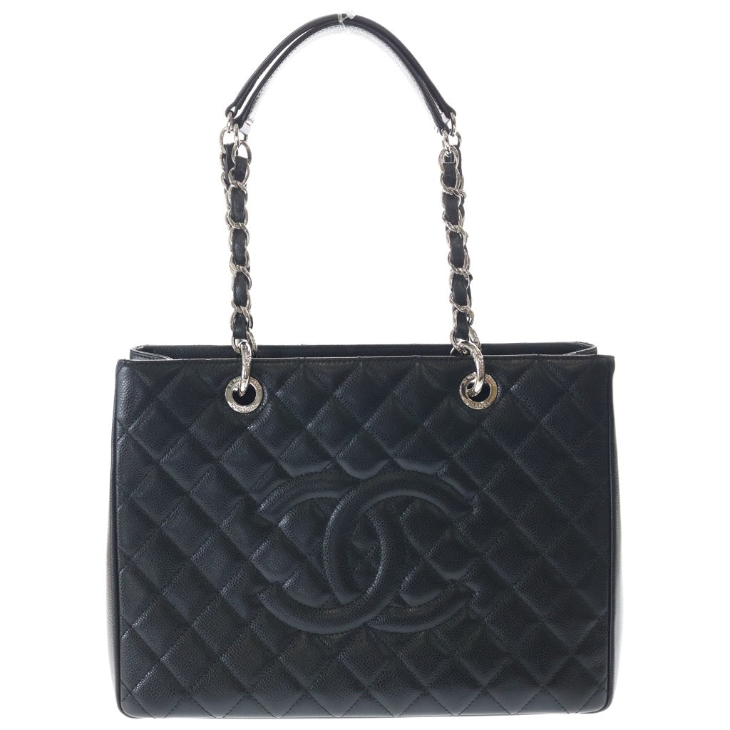 CHANEL(シャネル) マトラッセ GST キャビアスキン シルバー金具 チェーントートバッグ A50995 ブラック レディース