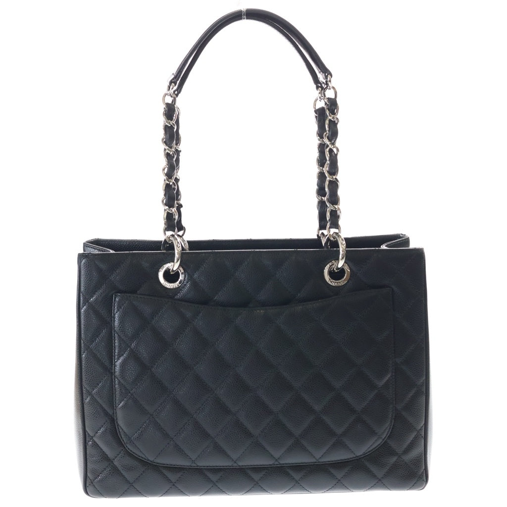 CHANEL(シャネル) マトラッセ GST キャビアスキン シルバー金具 チェーントートバッグ A50995 ブラック レディース