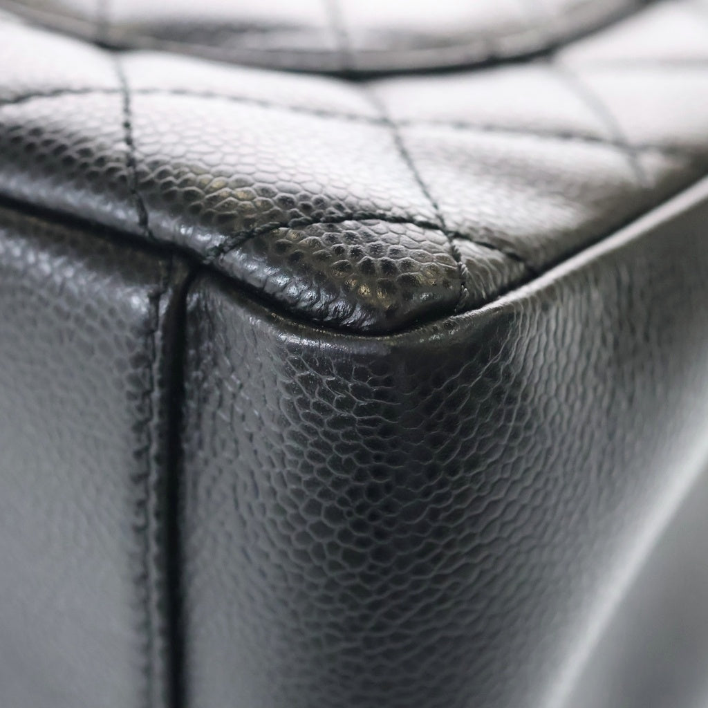 CHANEL(シャネル) マトラッセ GST キャビアスキン シルバー金具 チェーントートバッグ A50995 ブラック レディース