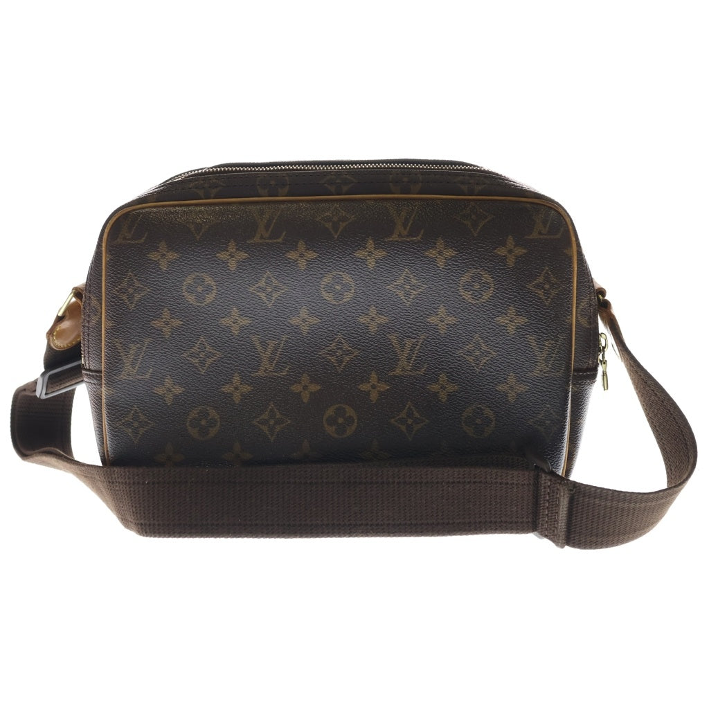 LOUIS VUITTON(ルイヴィトン) モノグラム リポーターPM ショルダーバッグ ブラウン レザー×PVC M45254 ゴールド金具 レディース