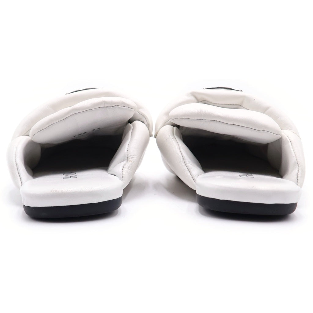 PRADA(プラダ) ソフトパテッドドナッパレザー フラットシューズ ホワイト #36 レディース