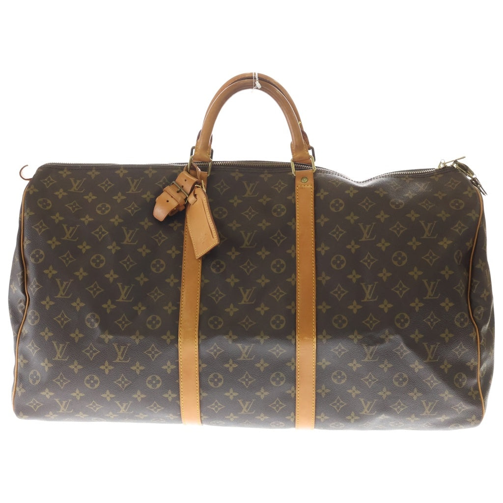 LOUIS VUITTON(ルイヴィトン) モノグラム キーポル・バンドリエール60 トラベルバッグ ボストンバッグ ハンドバッグ ブラウン レザー×PVC M41412 ゴールド金具 レディース