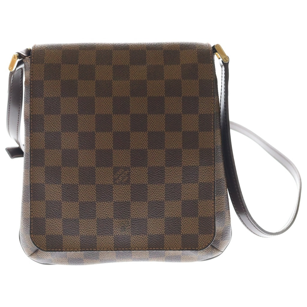 LOUIS VUITTON(ルイヴィトン) ダミエ ミュゼット サルサロング ショルダーバッグ ブラウン レザー×PVC N51300 ゴールド金具 レディース