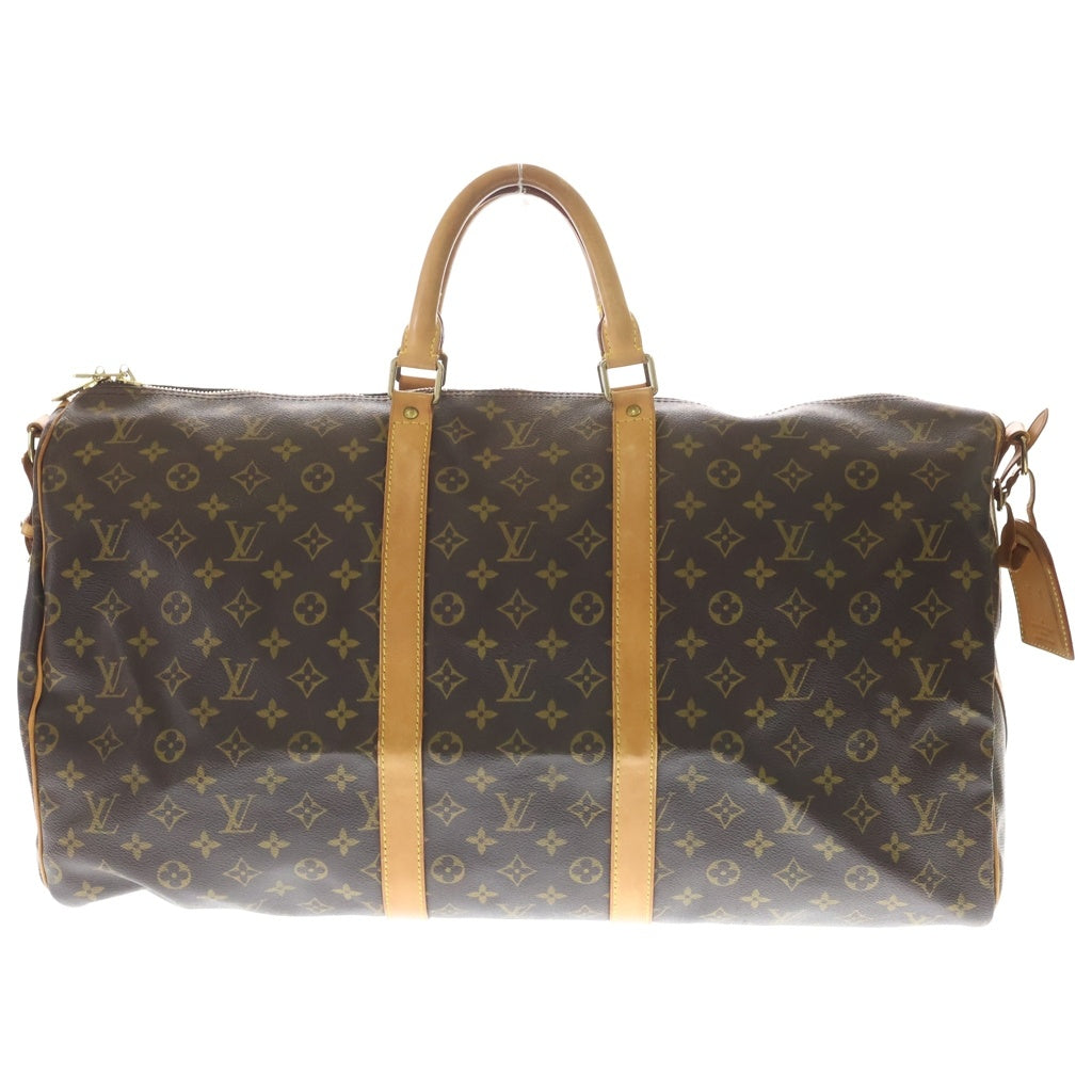LOUIS VUITTON(ルイヴィトン) モノグラム キーポルバンドリエール55 ハンドバッグ ボストンバッグ トラベルバッグ ショルダーバッグ ブラウン レザー×PVC M41414 ゴールド金具