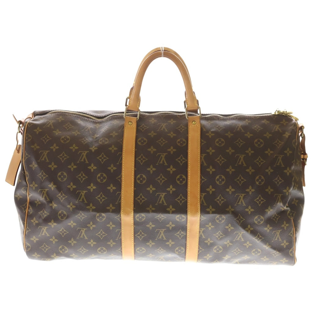 LOUIS VUITTON(ルイヴィトン) モノグラム キーポルバンドリエール55 ハンドバッグ ボストンバッグ トラベルバッグ ショルダーバッグ ブラウン レザー×PVC M41414 ゴールド金具
