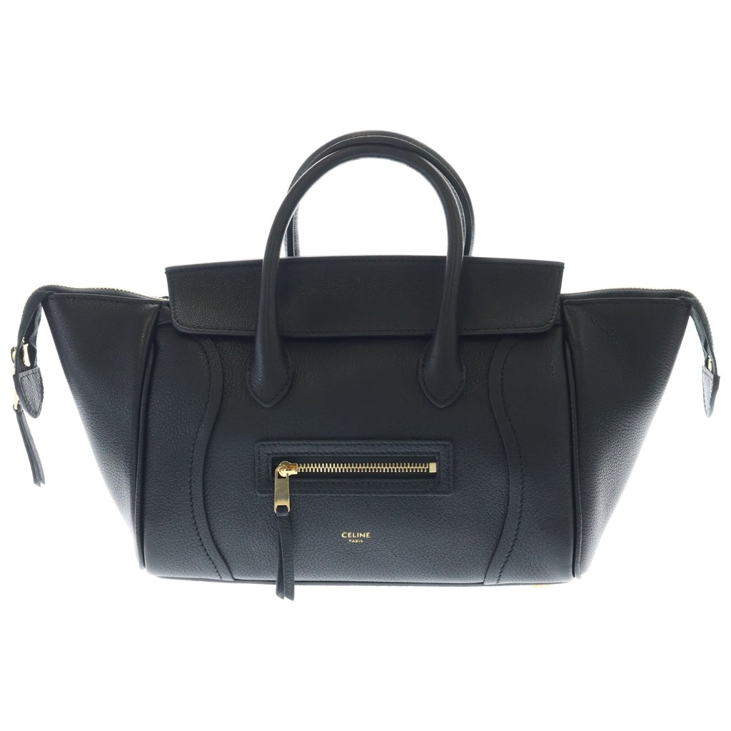 CELINE(セリーヌ) リトル ラゲージ レザー 2WAY ハンド ショルダー バッグ ゴールド金具 ブラック L108J3056.38NO レディース