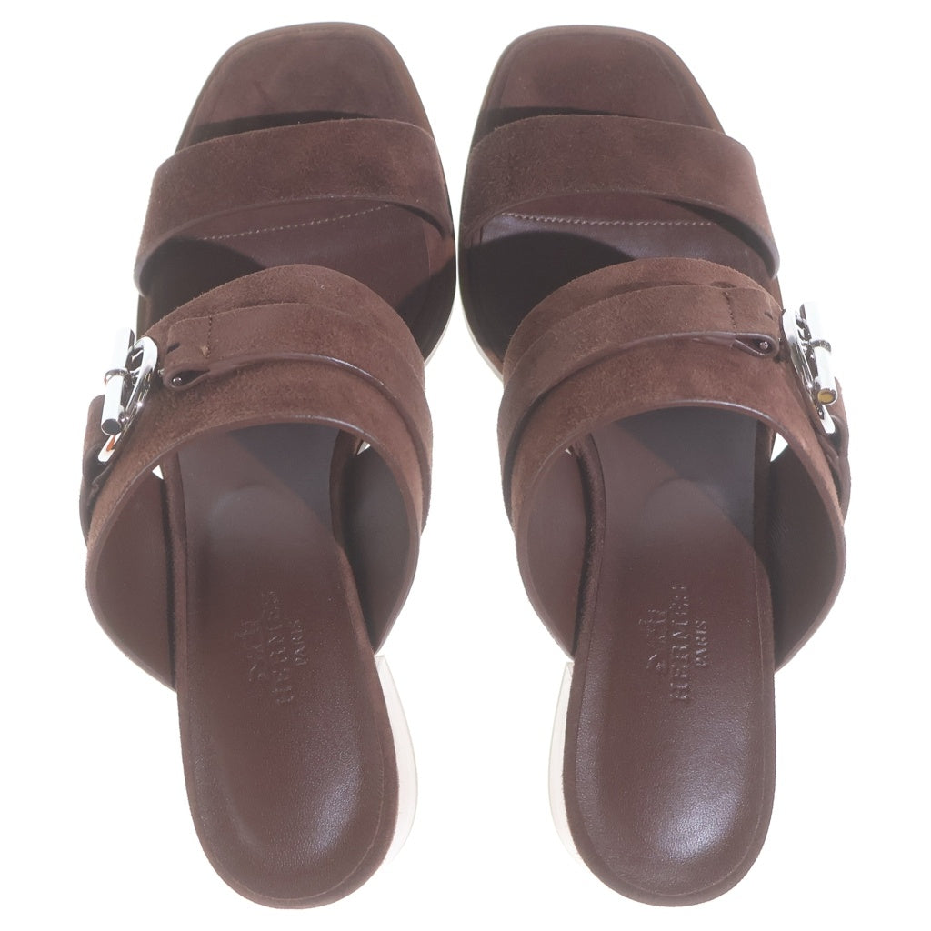 HERMES(エルメス) Kute60 厚底サンダル ブラウン #37 1/2