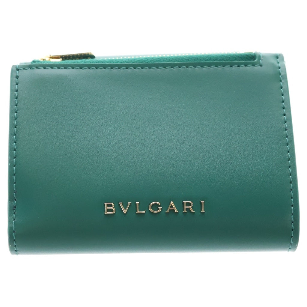 BVLGARI(ブルガリ) セルペンティ フォーエバー コンパクトウォレット 三つ折り財布 コインケース グリーン レザー ゴールド金具 レディース