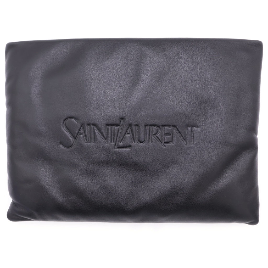 SAINT LAURENT PARIS(サンローランパリ) パフィ ポーチ クラッチバッグ ラージ レザー ブラック レディース
