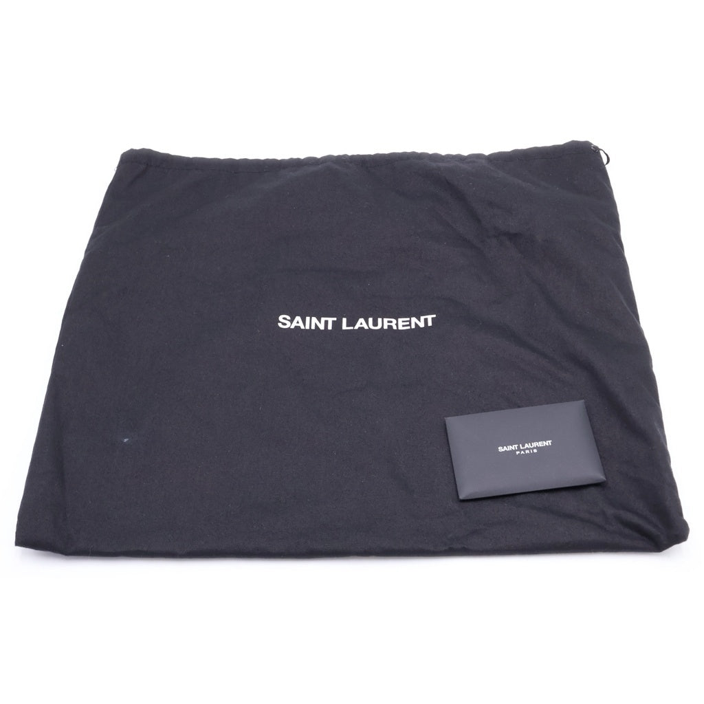 SAINT LAURENT PARIS(サンローランパリ) パフィ ポーチ クラッチバッグ ラージ レザー ブラック レディース